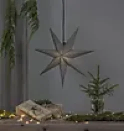 Adventstjerne i papir grå 70cm-Star trading Online