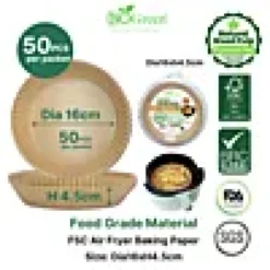 Airfryerpapir runde ø16cm 50stk-Biogreen Online