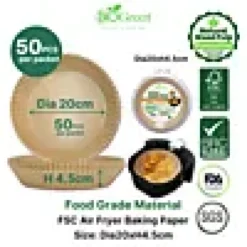 Airfryerpapir runde ø20cm 50stk-Biogreen Clearance