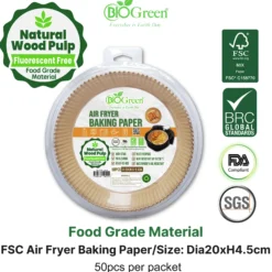 Airfryerpapir runde ø20cm 50stk-Biogreen Clearance