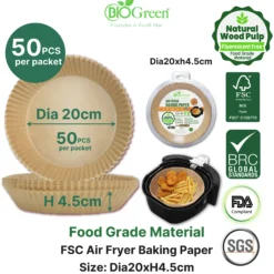 Airfryerpapir runde ø20cm 50stk-Biogreen Clearance