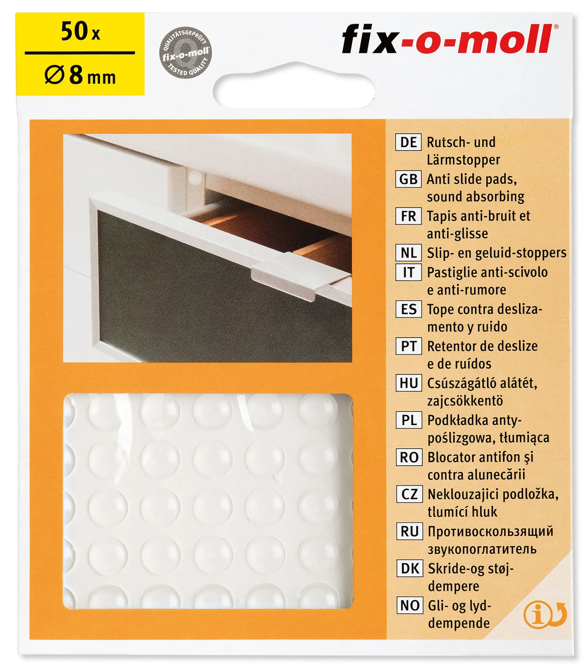 Antiskliputer 8mm 50stk-Fix O Moll