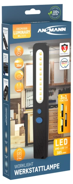 Arbeidslampe oppladbar 390lm med magnet-Ansmann Clearance