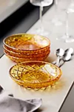 Asjett Sorrento amber 16cm 4stk-Lyngby glas Sale