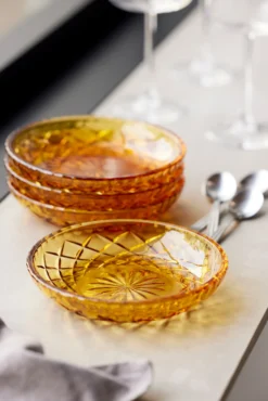 Asjett Sorrento amber 16cm 4stk-Lyngby glas Sale