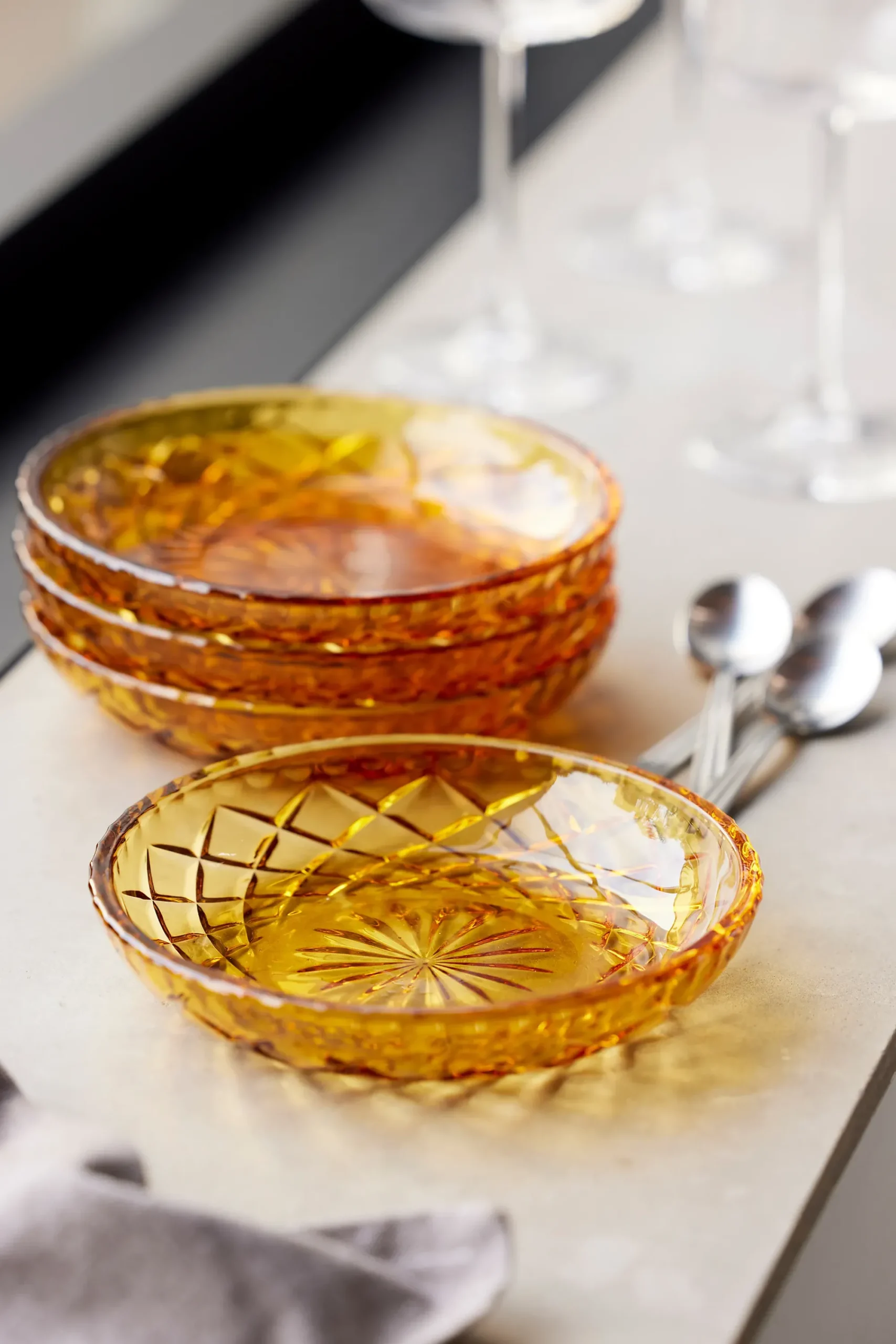 Asjett Sorrento amber 16cm 4stk-Lyngby glas Sale