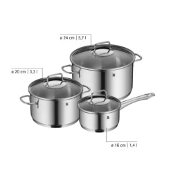 Astoria grytesett med lokk 3 deler 24/20/16cm-Wmf Clearance