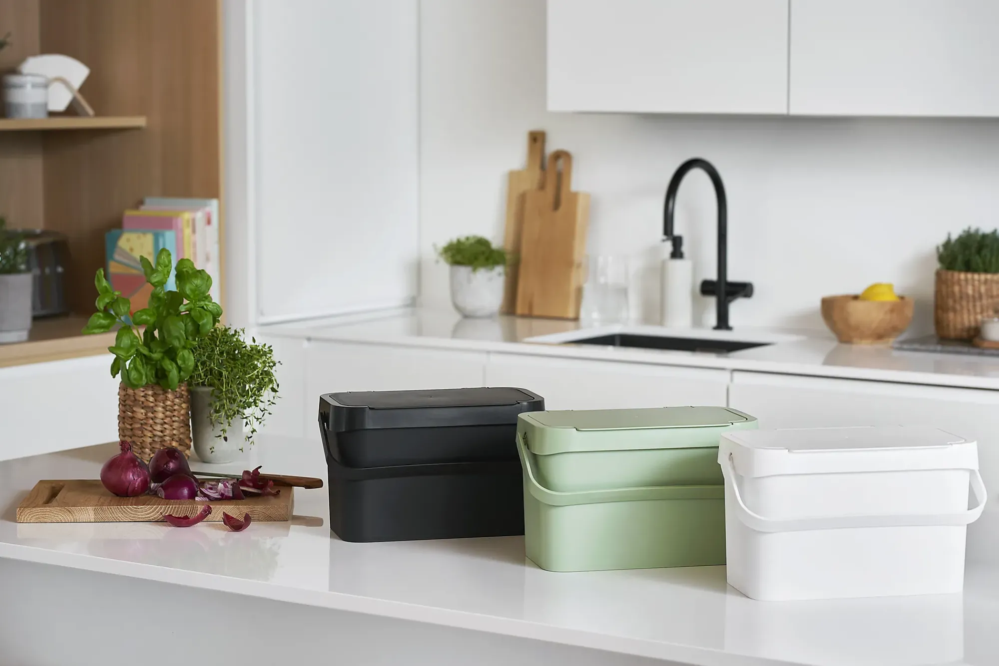 Avfallsbøtte Collect med håndtak grønn-Smartstore Sale