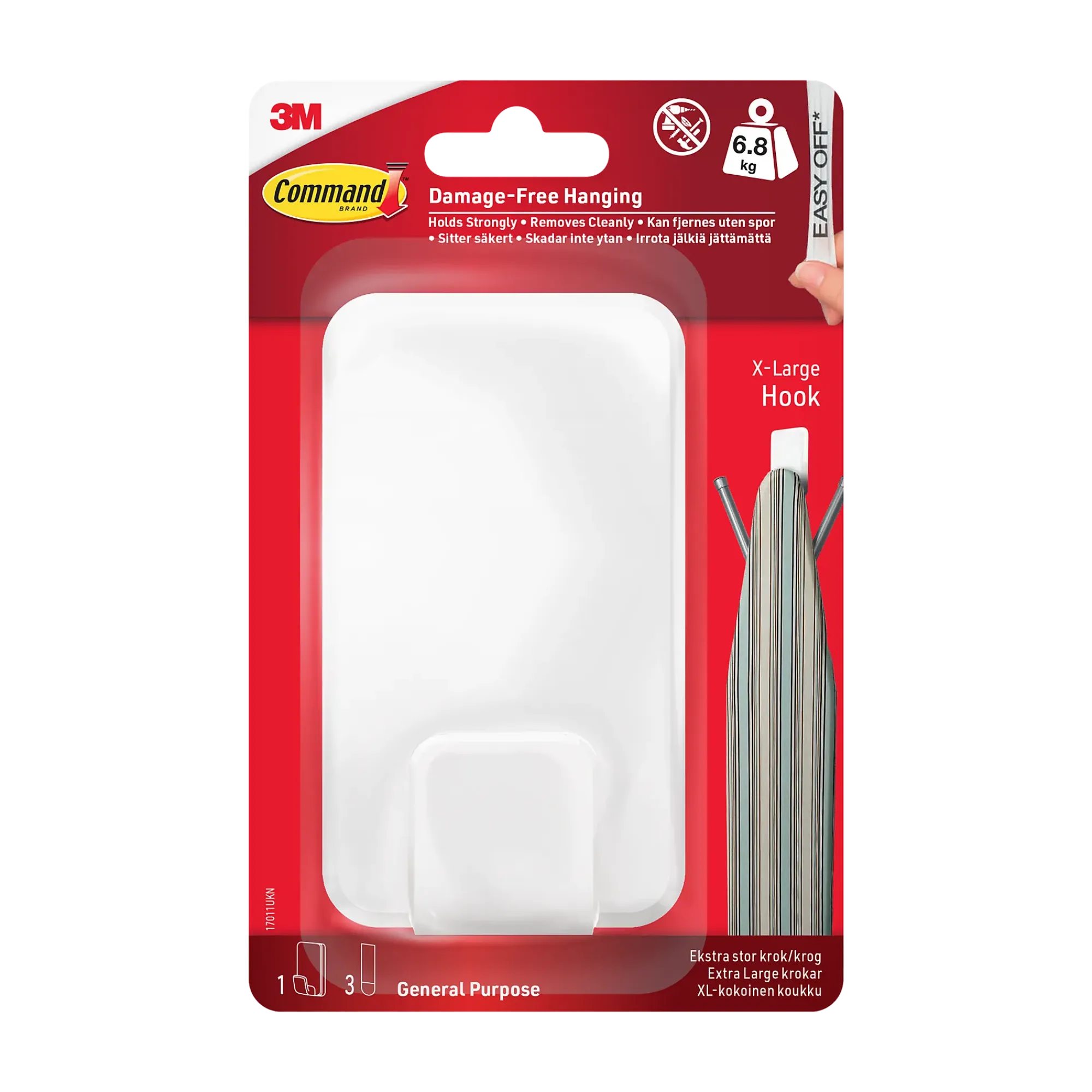 Avlastningskrok XL 6,8kg 1 krok/ 3 strips-Command Online