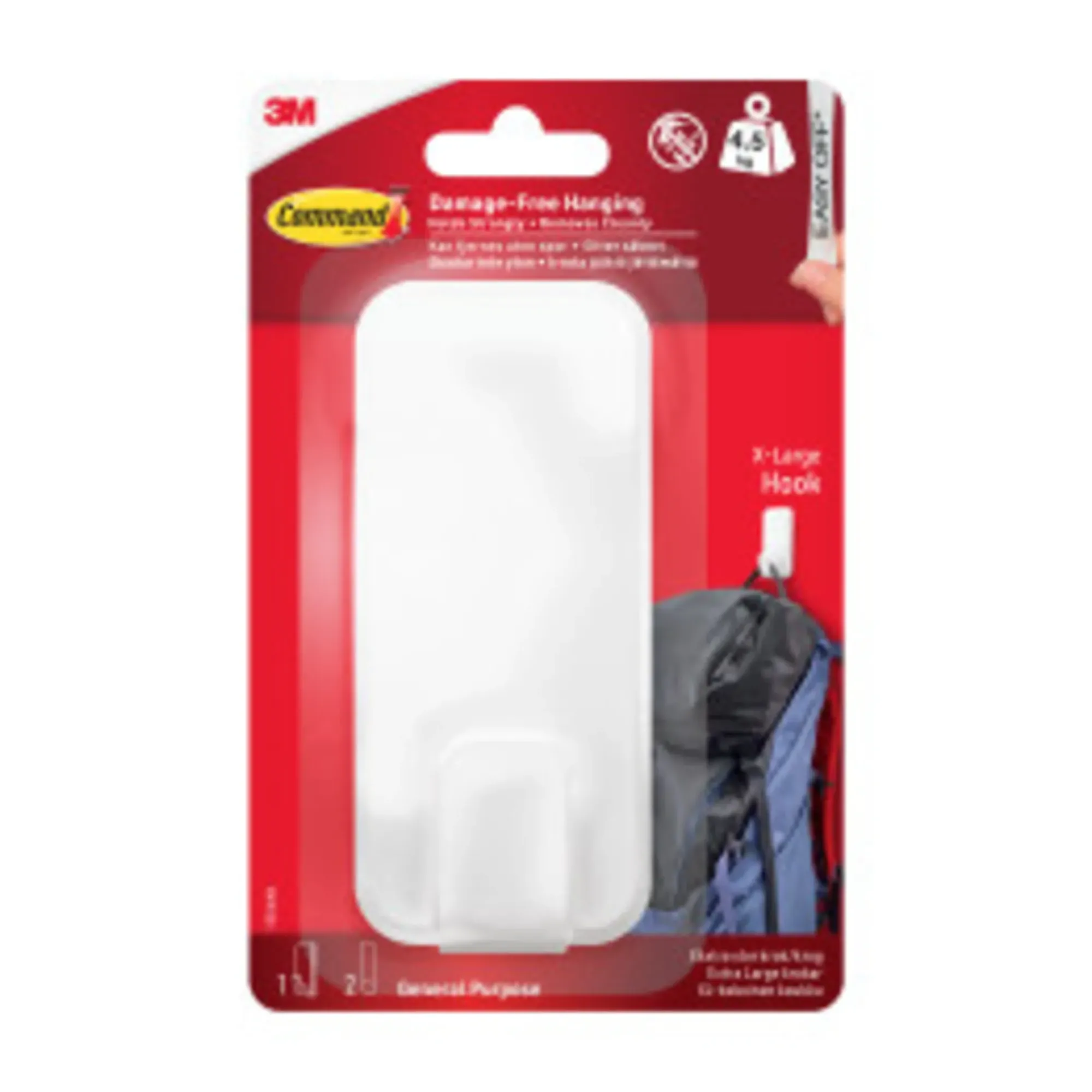 Avlastningskrok XL 4,5kg 1 krok/2 strips-Command Sale