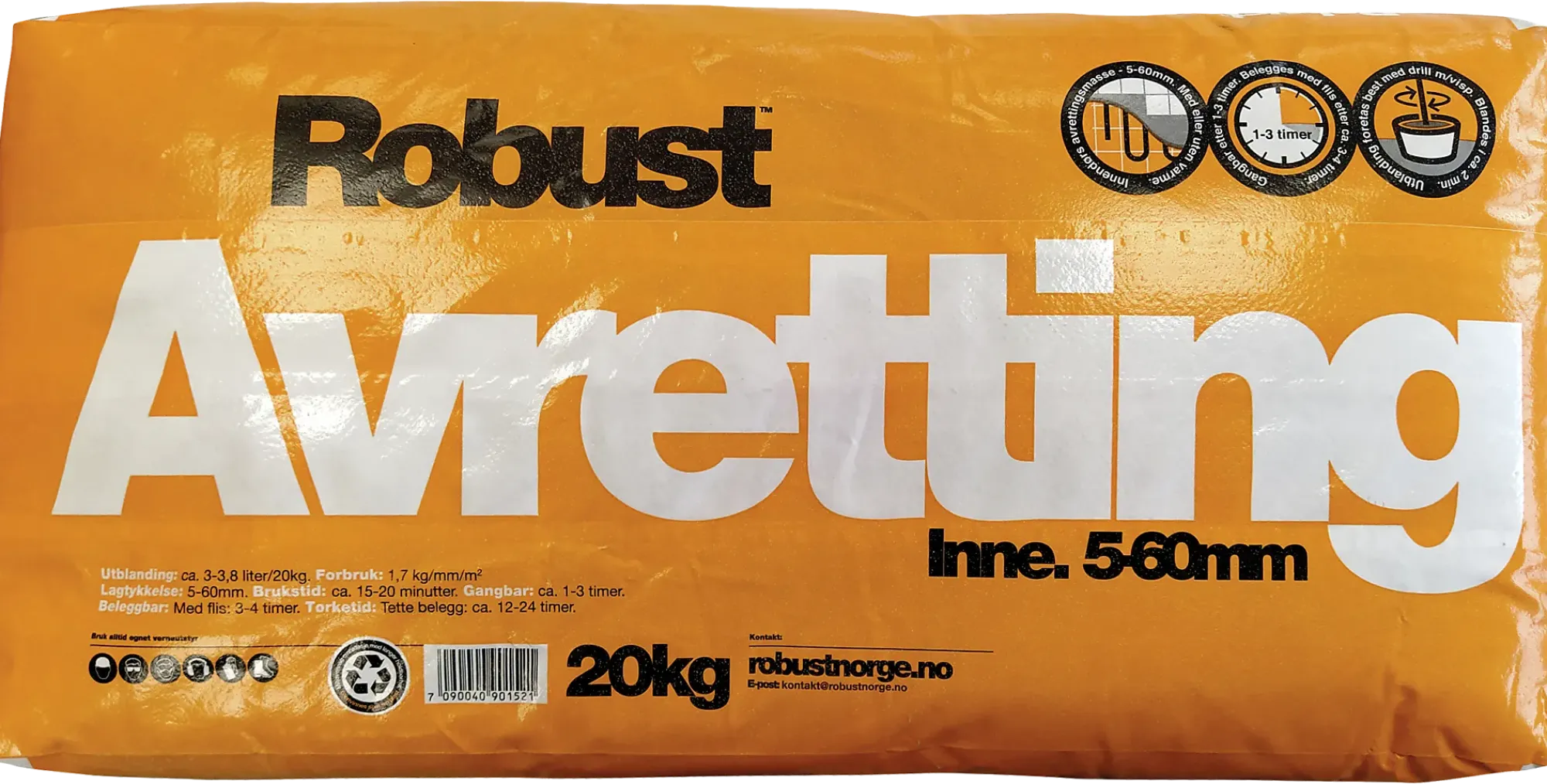 Avretting inne 5-60mm -20kg-Robust Clearance
