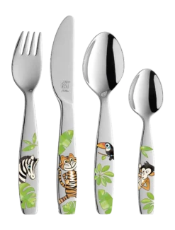 Barnebestikk Jungle 4 deler 18/10 gaffel - kniv - skje - lit-Zwilling Clearance