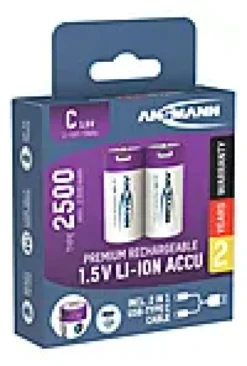 Batteri Cx2 oppladbart USB-C med ladekabel-Ansmann Discount