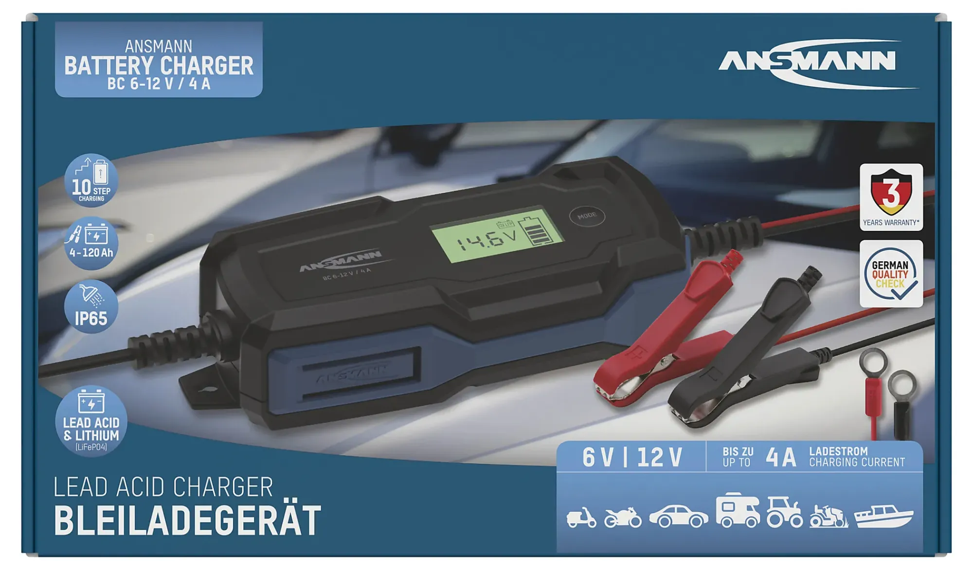 Batterilader 6-12v 4a-Ansmann