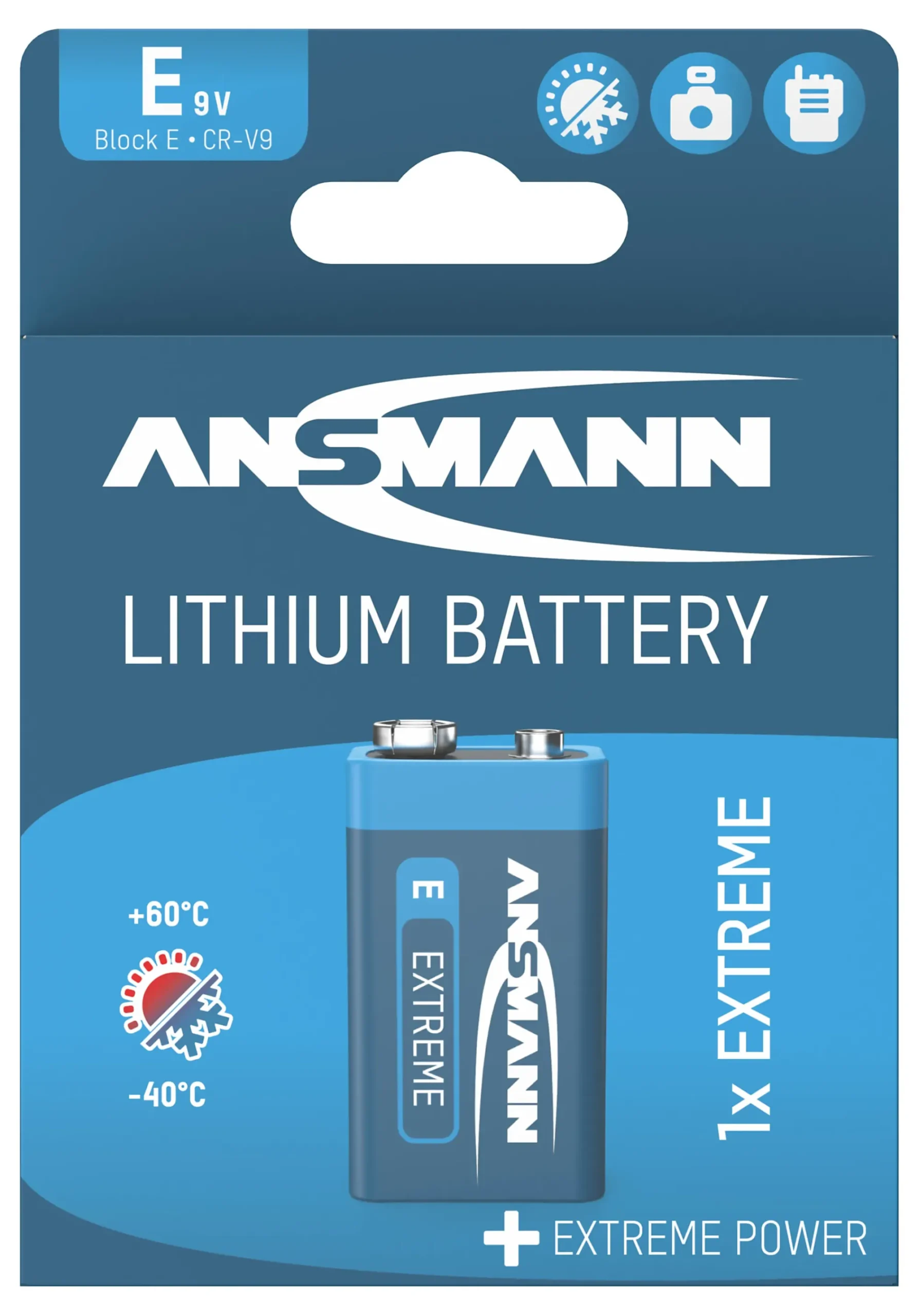 Batteri lithium 9V-Ansmann
