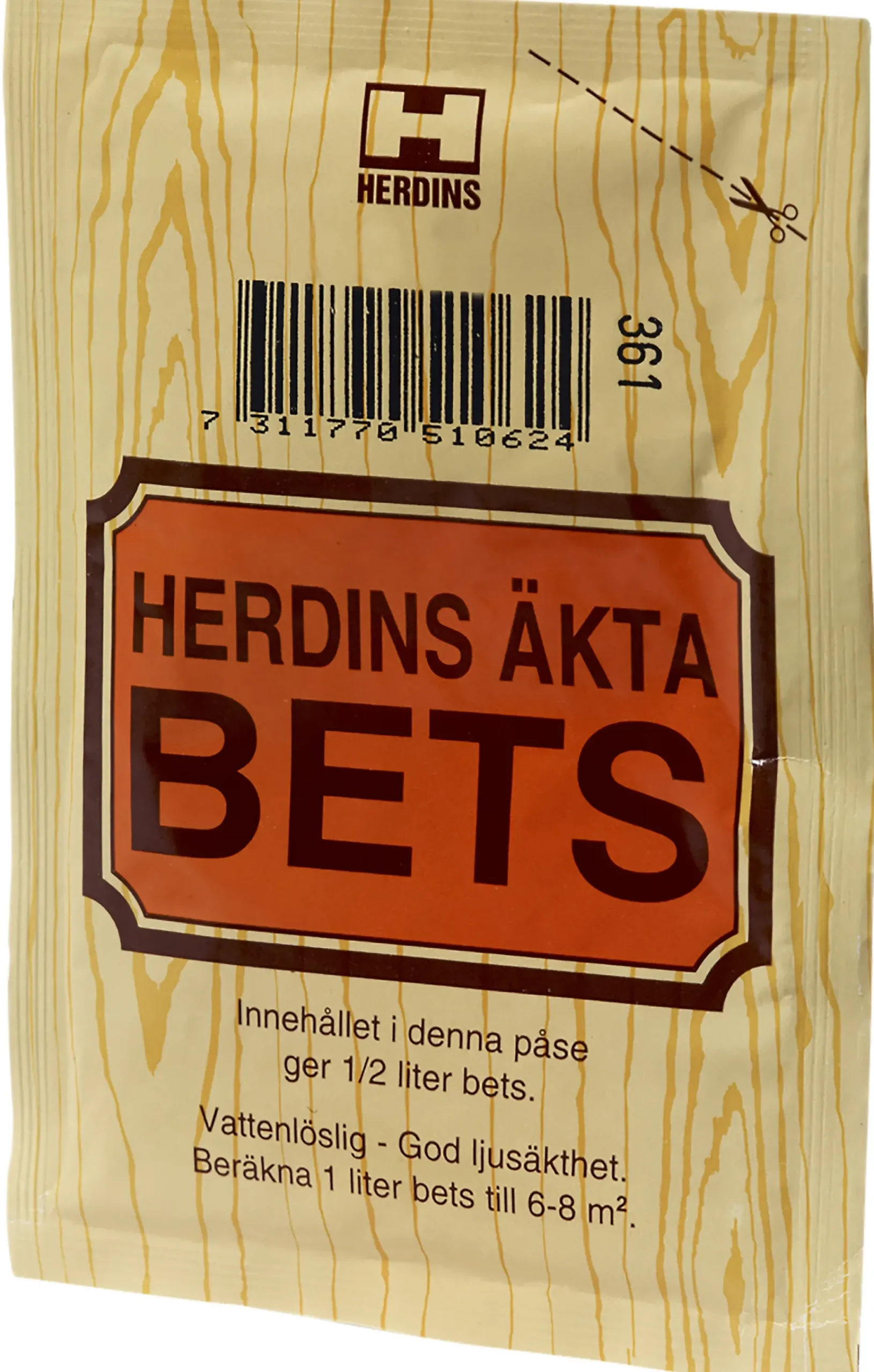 Beispulver vannbasert 5g bjørk ekte beis-Herdins Best