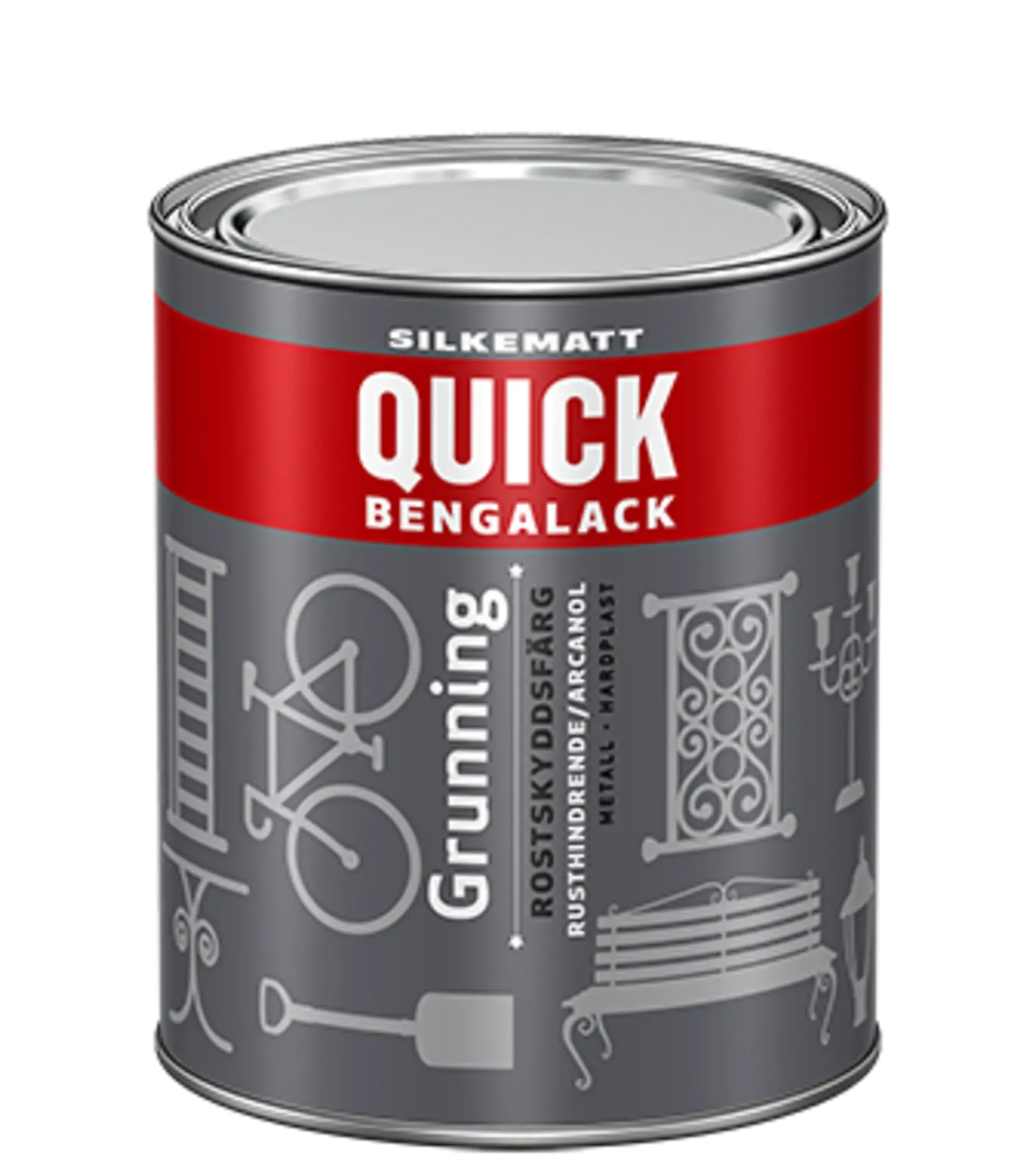 Bengalack grunning silkematt 0,75l-Quick Hot