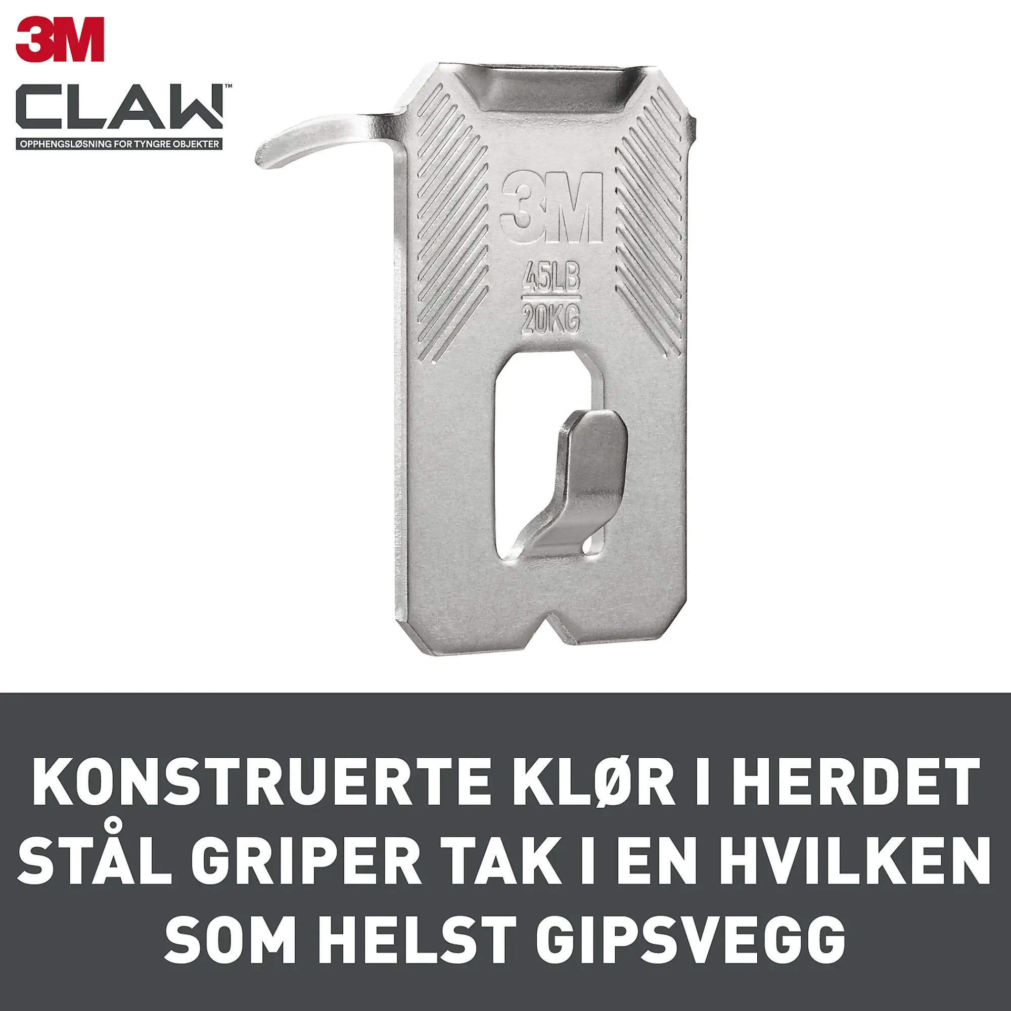 Bildeoppheng til gipsvegg 20kg 2stk-3m New