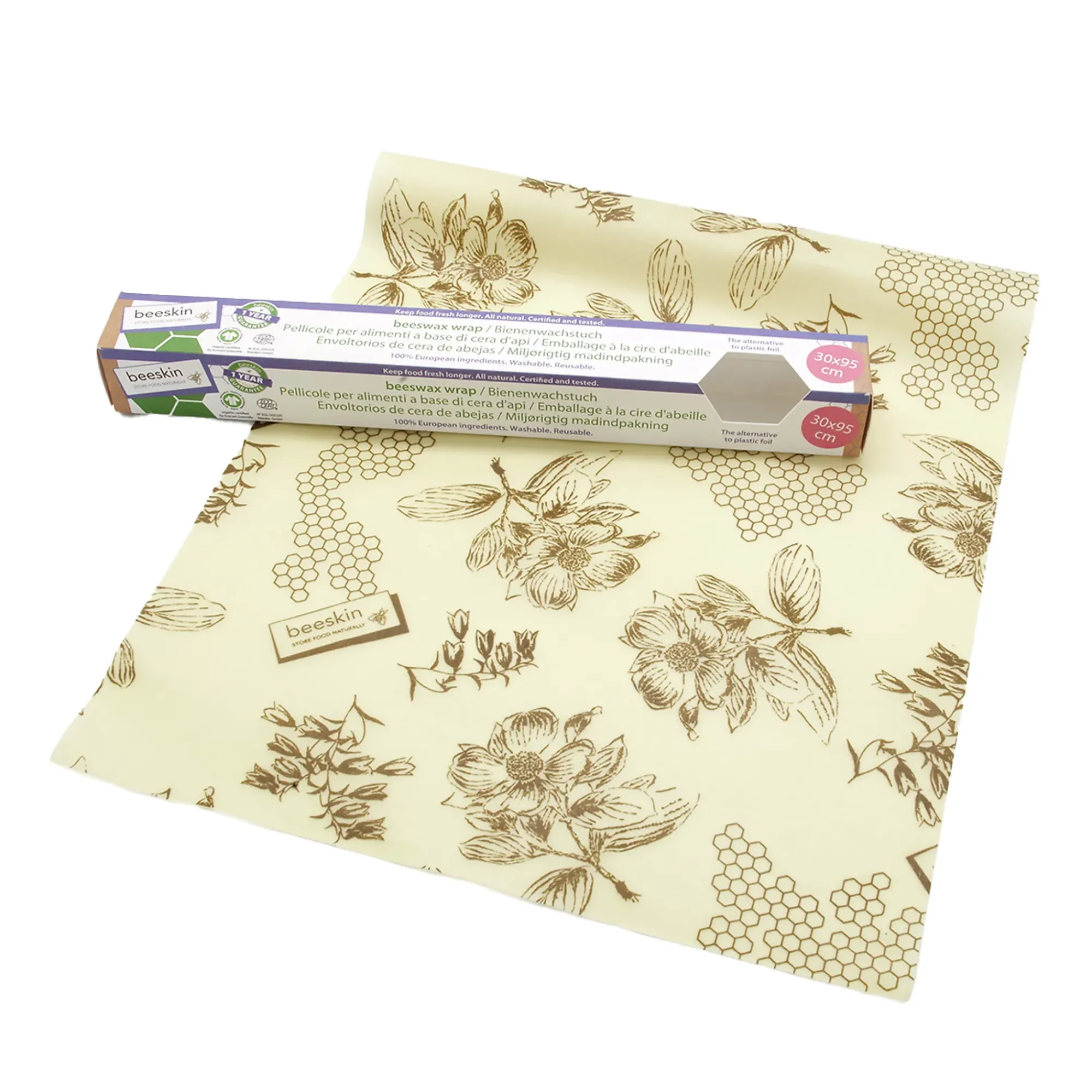 Bivokspapir rull 30x95cm assortert-Beeskin Online