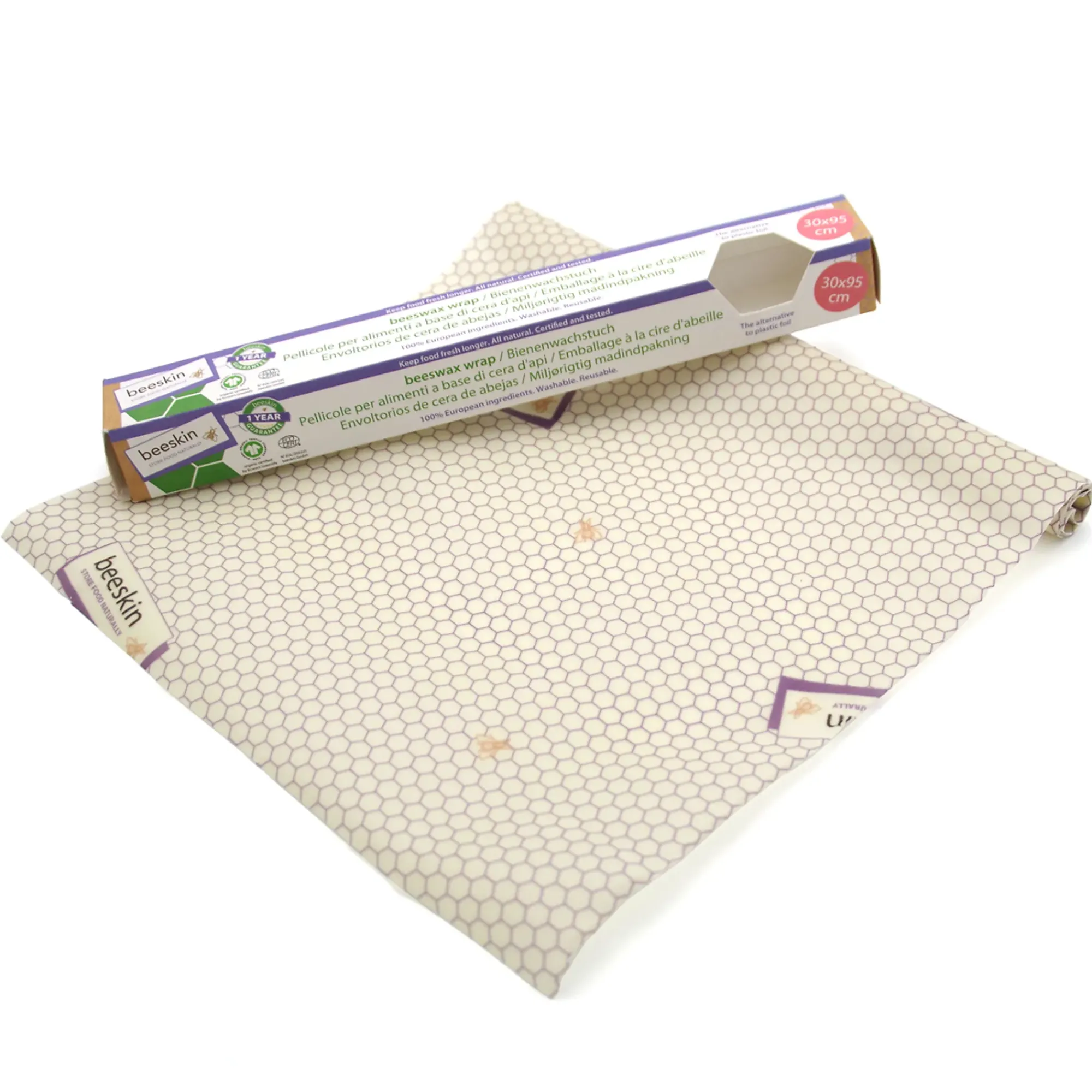 Bivokspapir rull 30x95cm assortert-Beeskin Online