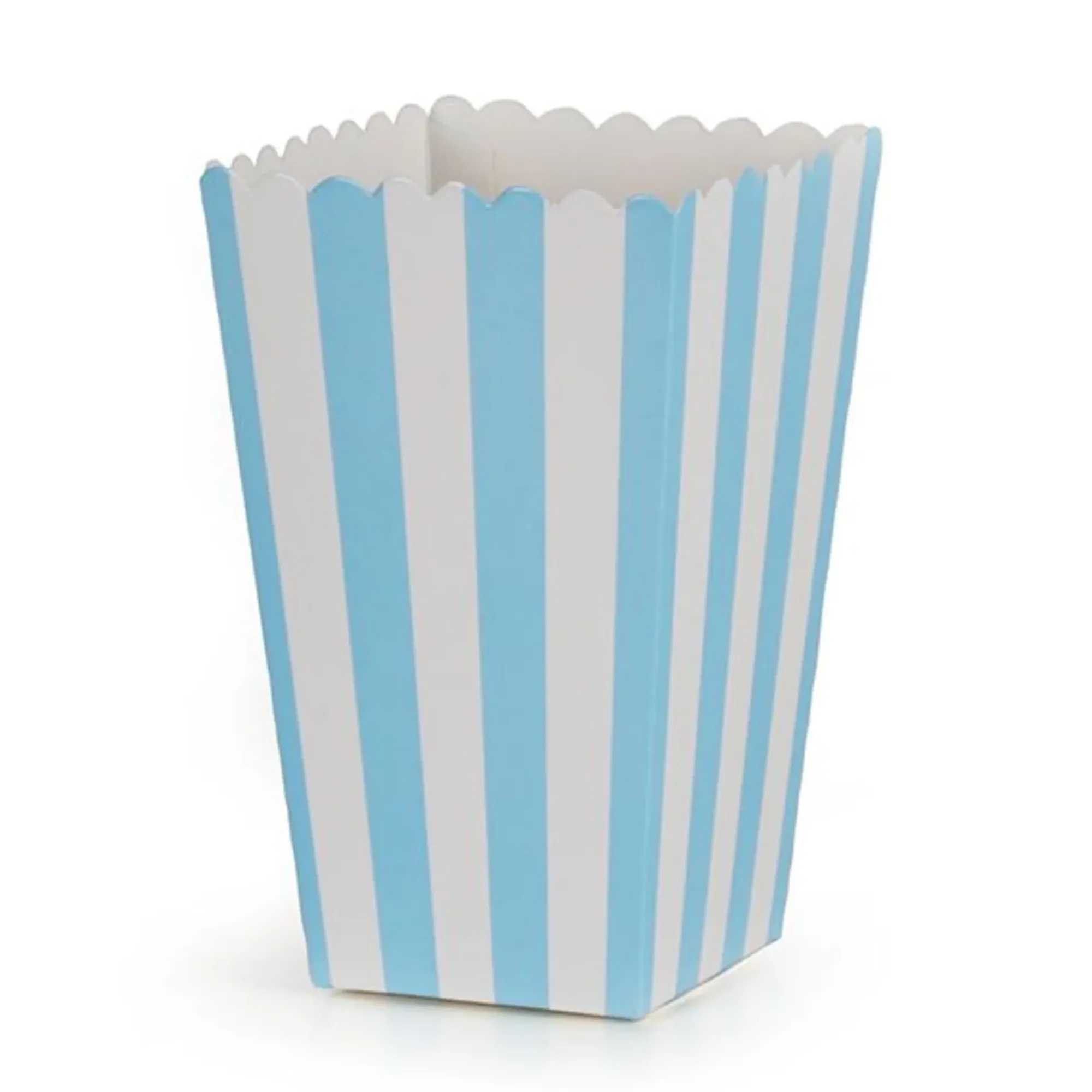 Boks Popcorn Lyseblå Stripet 6stk-Cacas