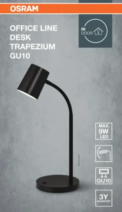 Bordlampe Trapezium Desk Gu10 Sort-Osram Clearance
