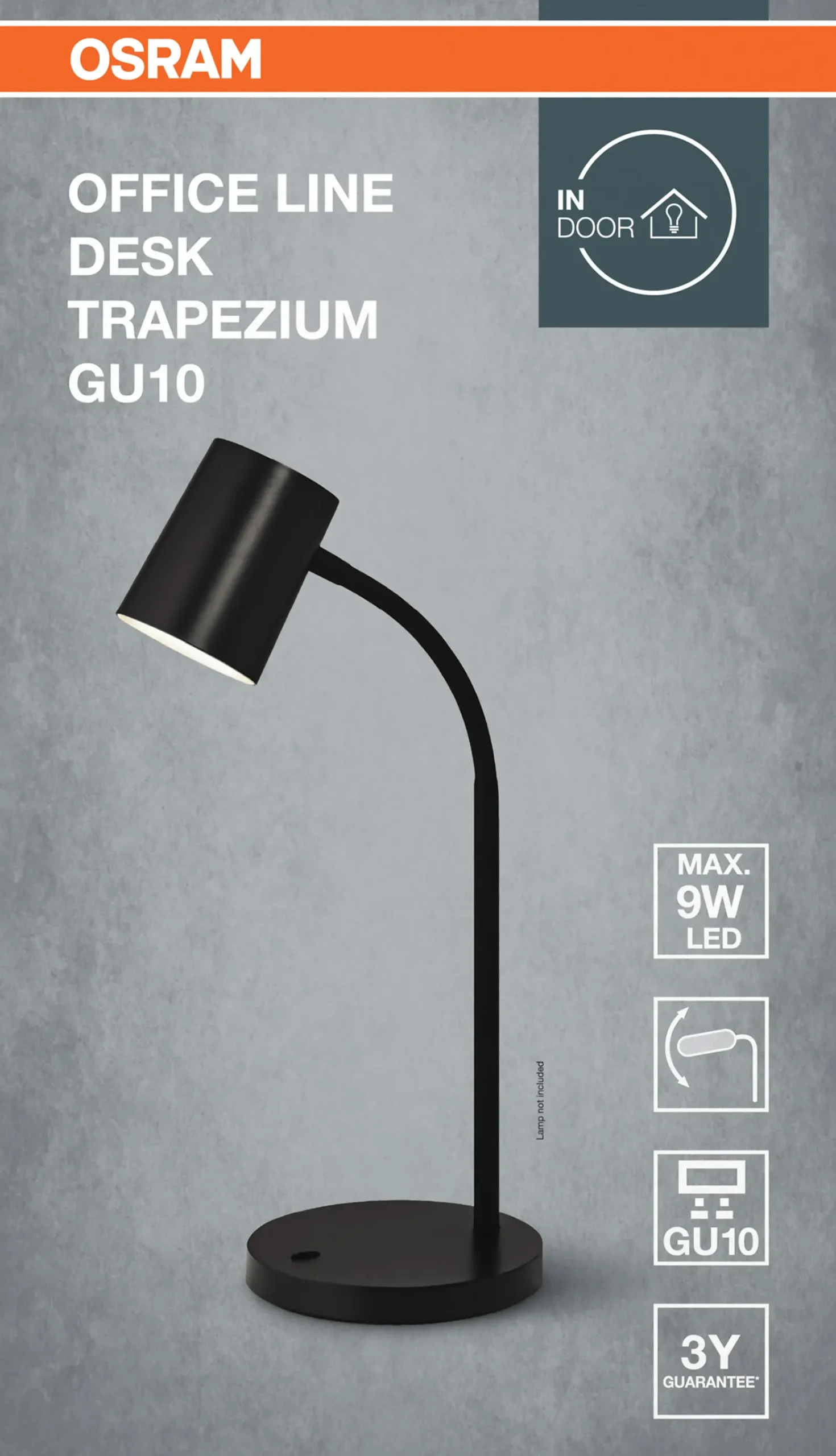 Bordlampe Trapezium Desk Gu10 Sort-Osram Clearance