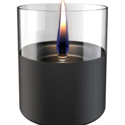Bordlykt 10cm svart Lilly glass-Tenderflame New
