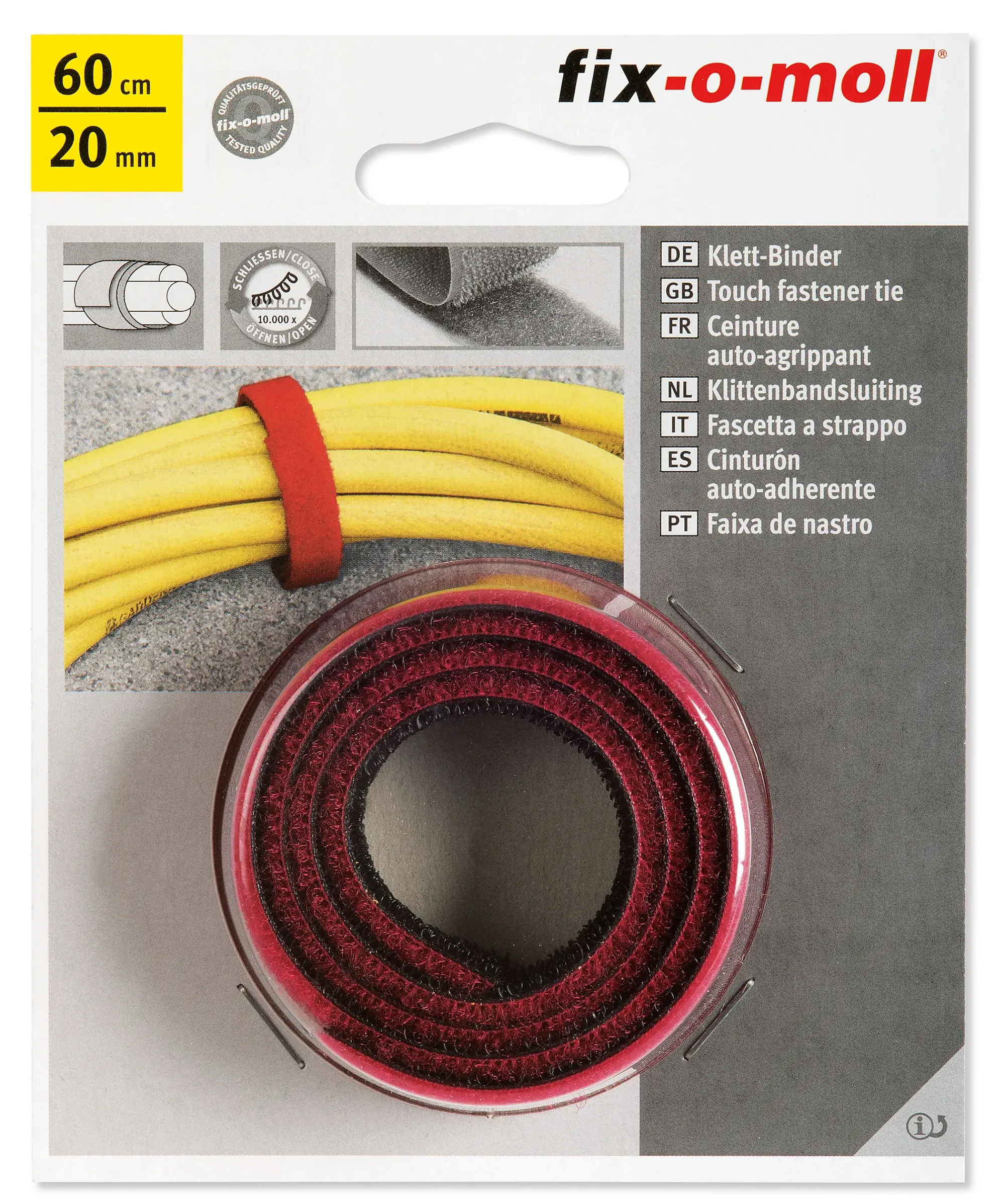 Borrelås back to back sort/rød 60cm-Fix O Moll Outlet