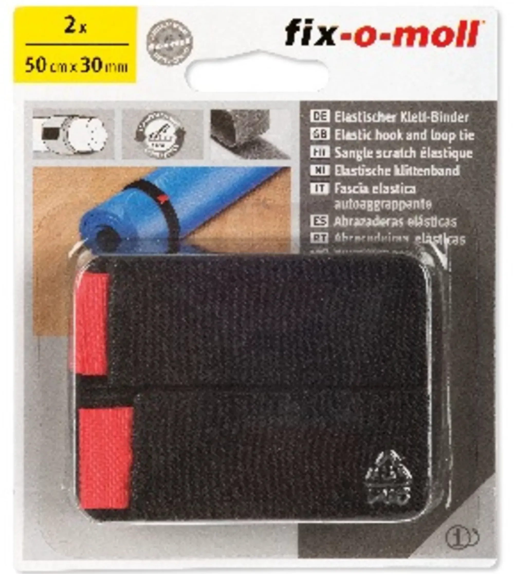 Borrelås Hookloop Elastisk med rød griptag 50cmx30mm-Fix O Moll Sale