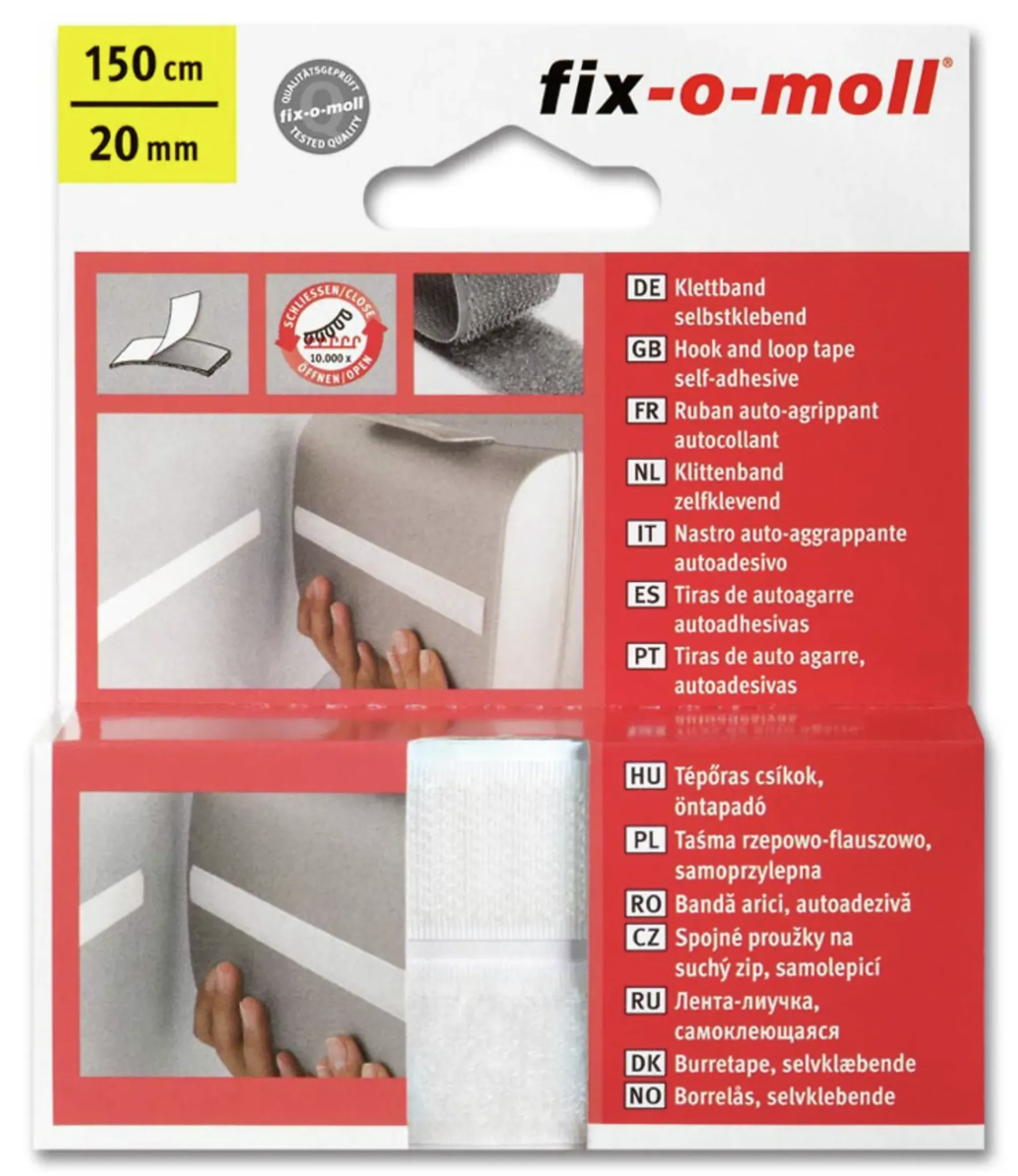Borrelås selvklebende 150cm-Fix O Moll Best