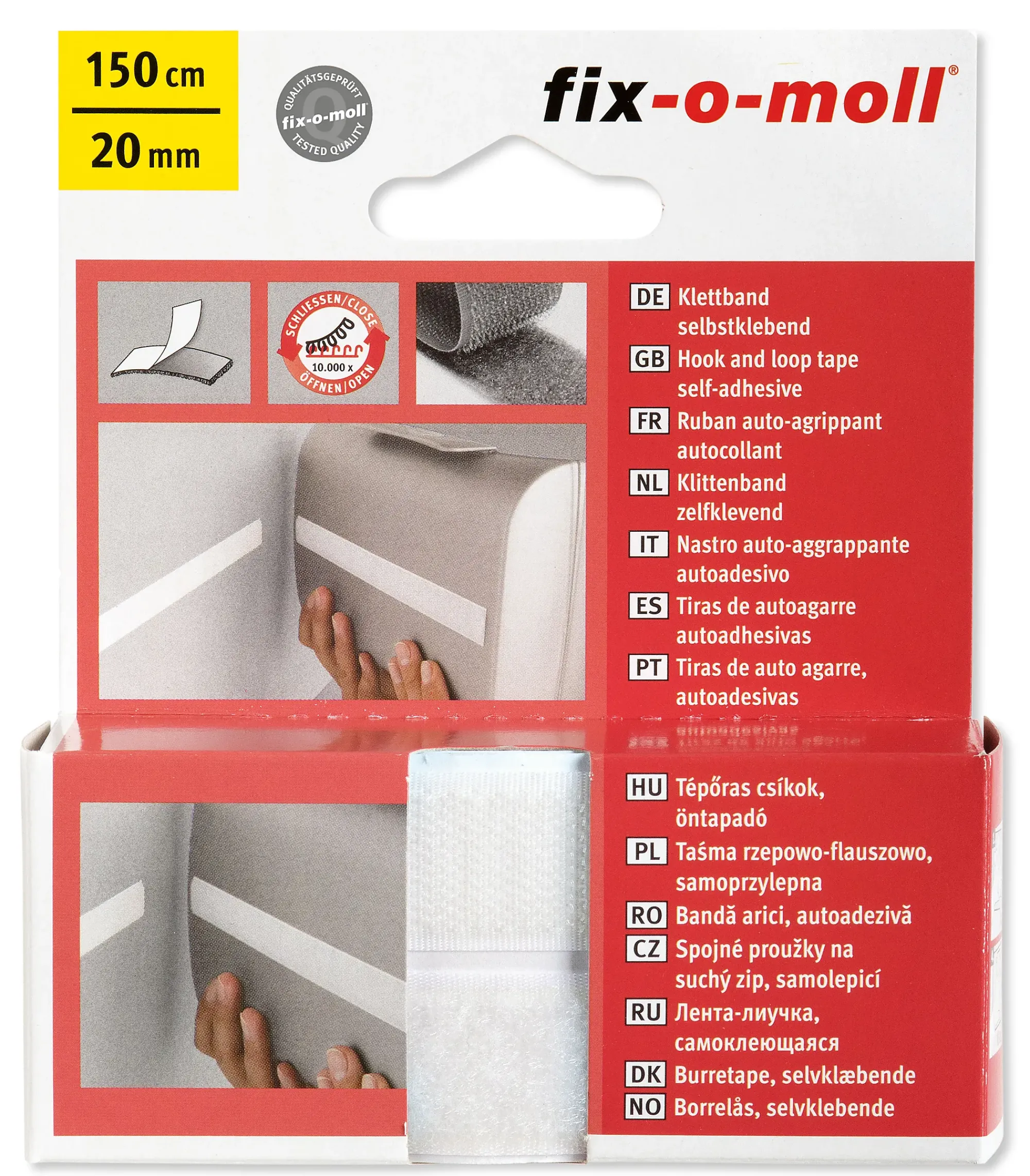 Borrelås selvklebende 150cm-Fix O Moll Best