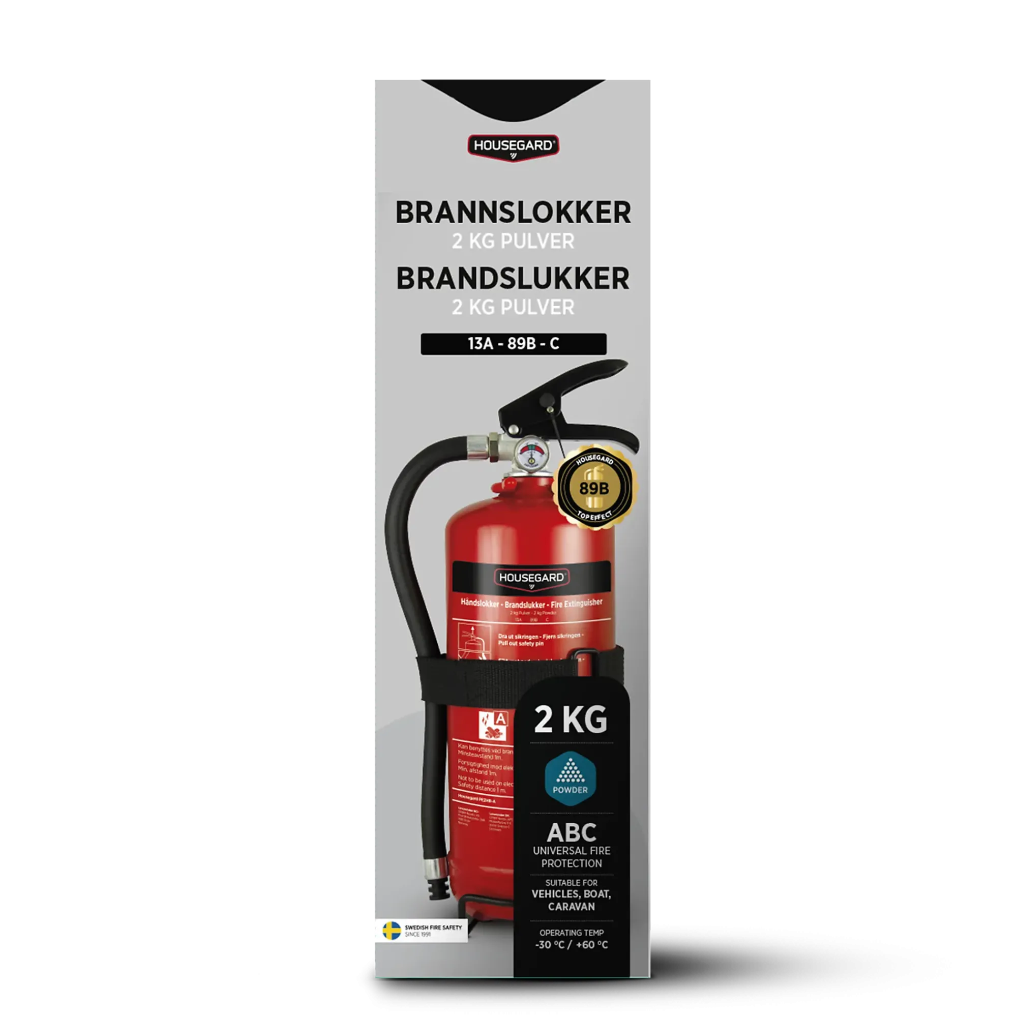Brannslukker 2kg Pulver-Housegard Outlet