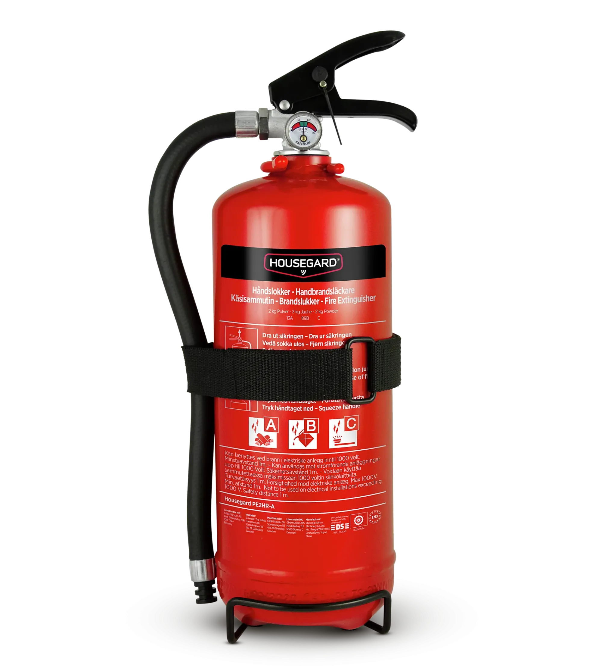Brannslukker 2kg Pulver-Housegard Outlet
