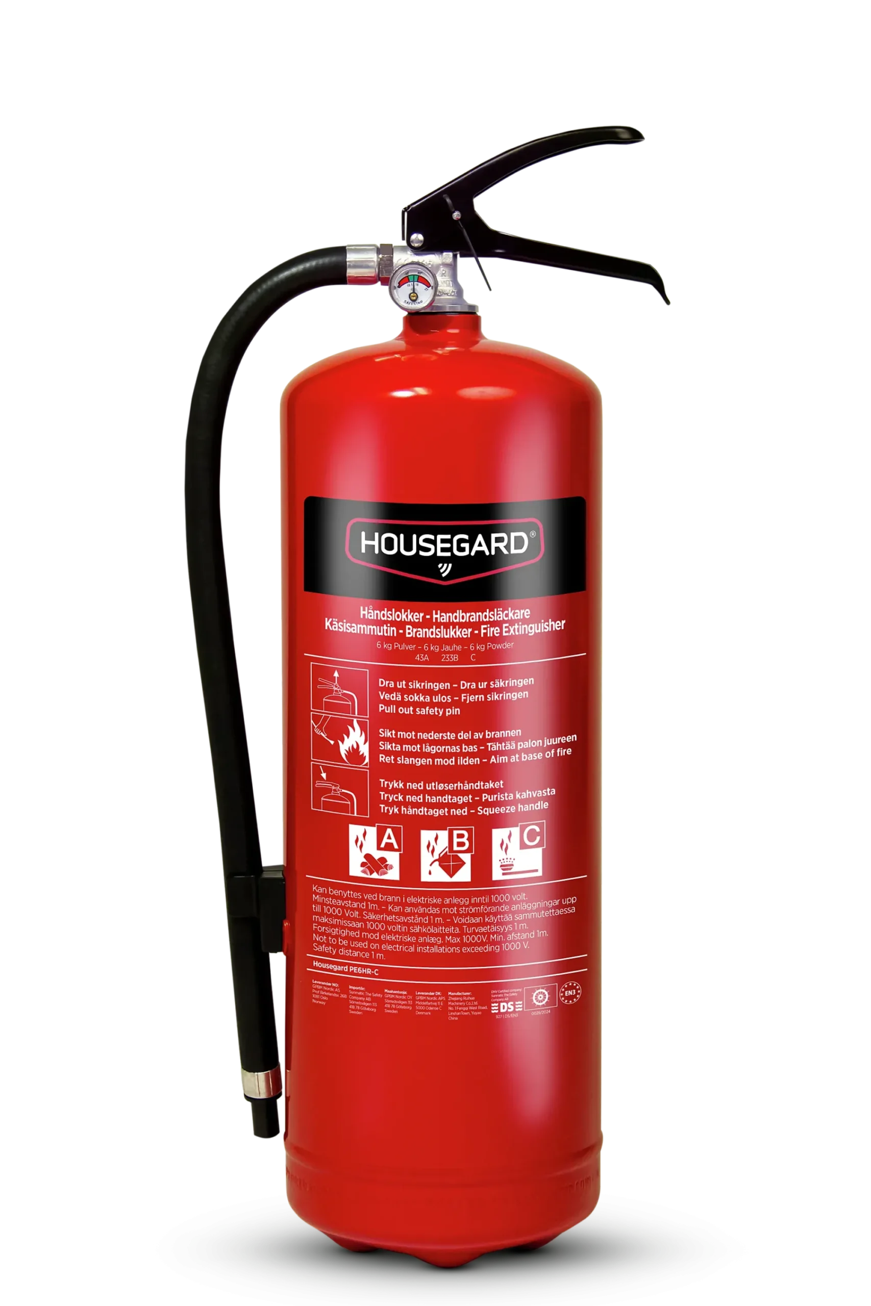 Brannslukker 6kg Pulver 43A-Housegard Outlet
