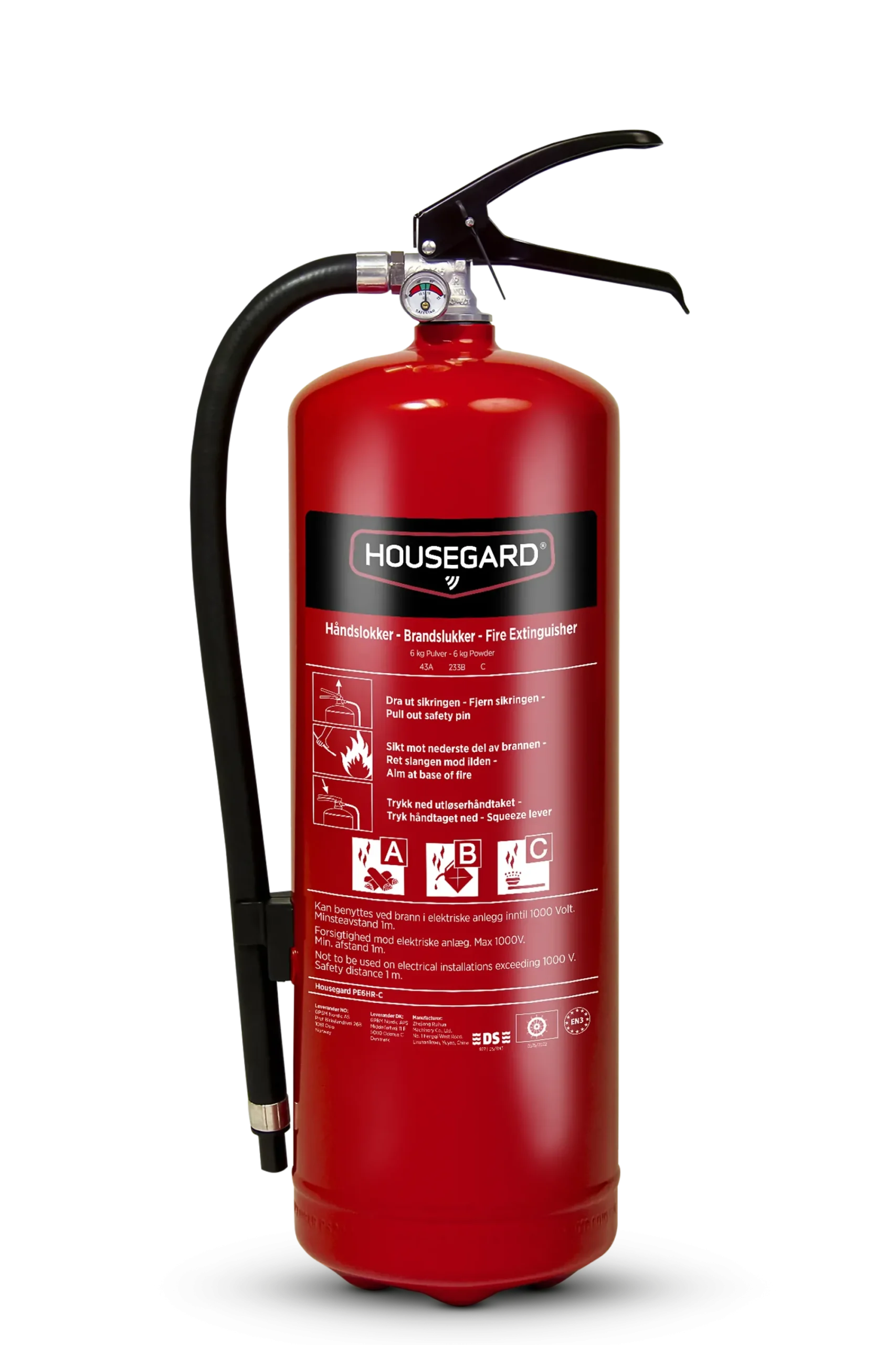 Brannslukker 6kg Pulver 43A-Housegard Outlet