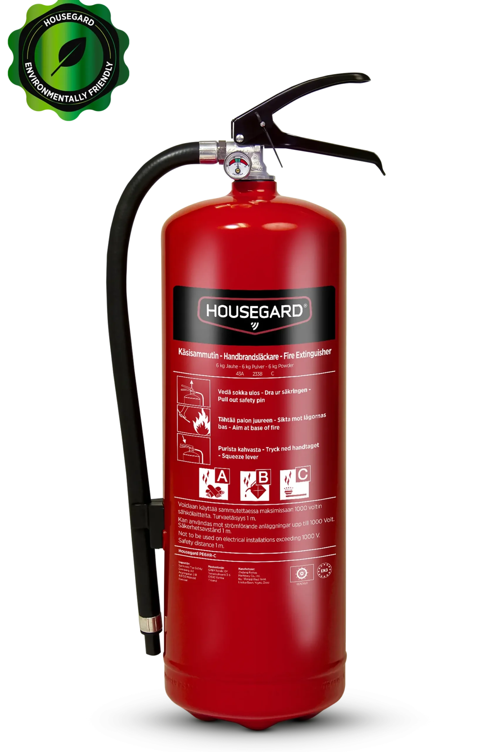 Brannslukker 6kg Pulver 43A-Housegard Outlet