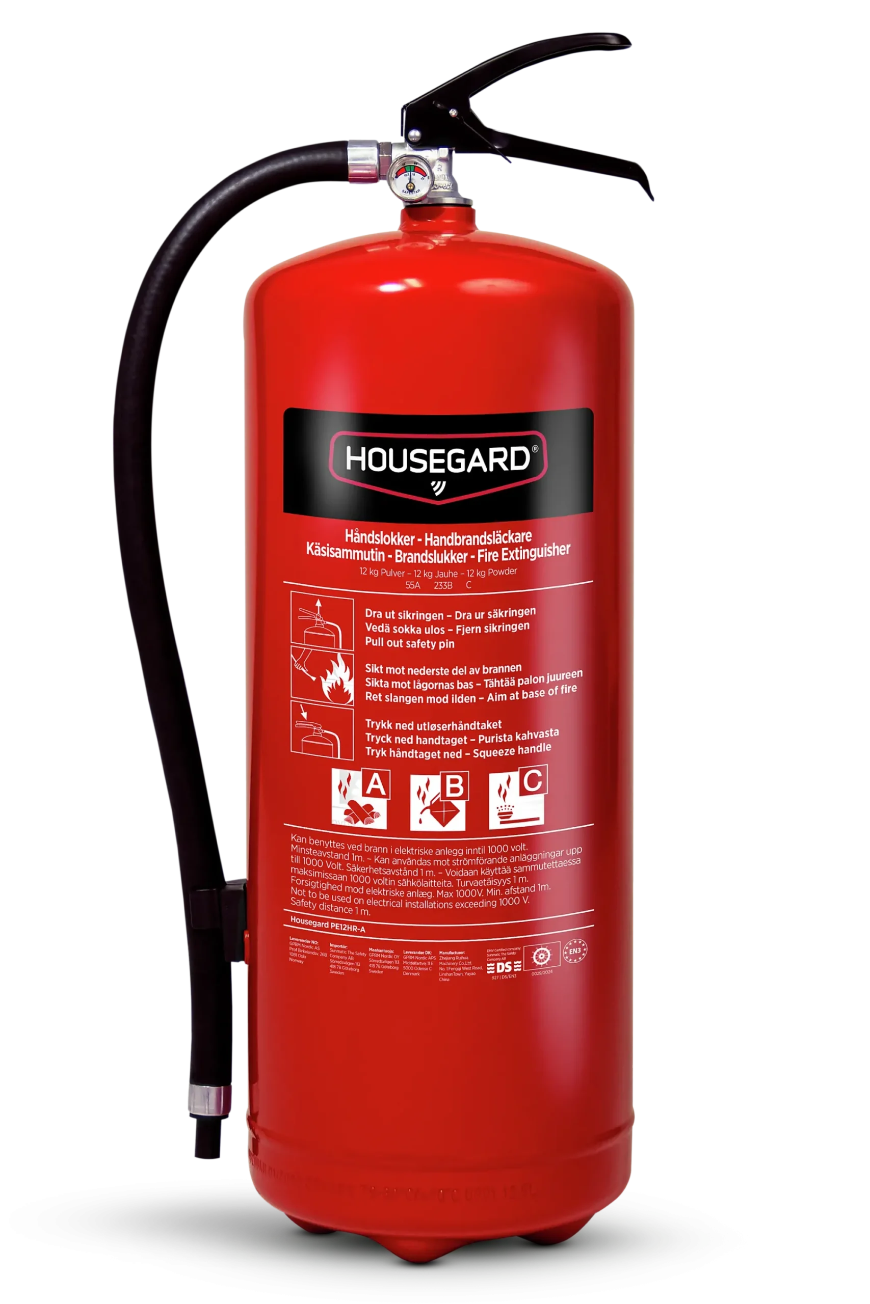 Brannslukker pulver 12kg-Housegard
