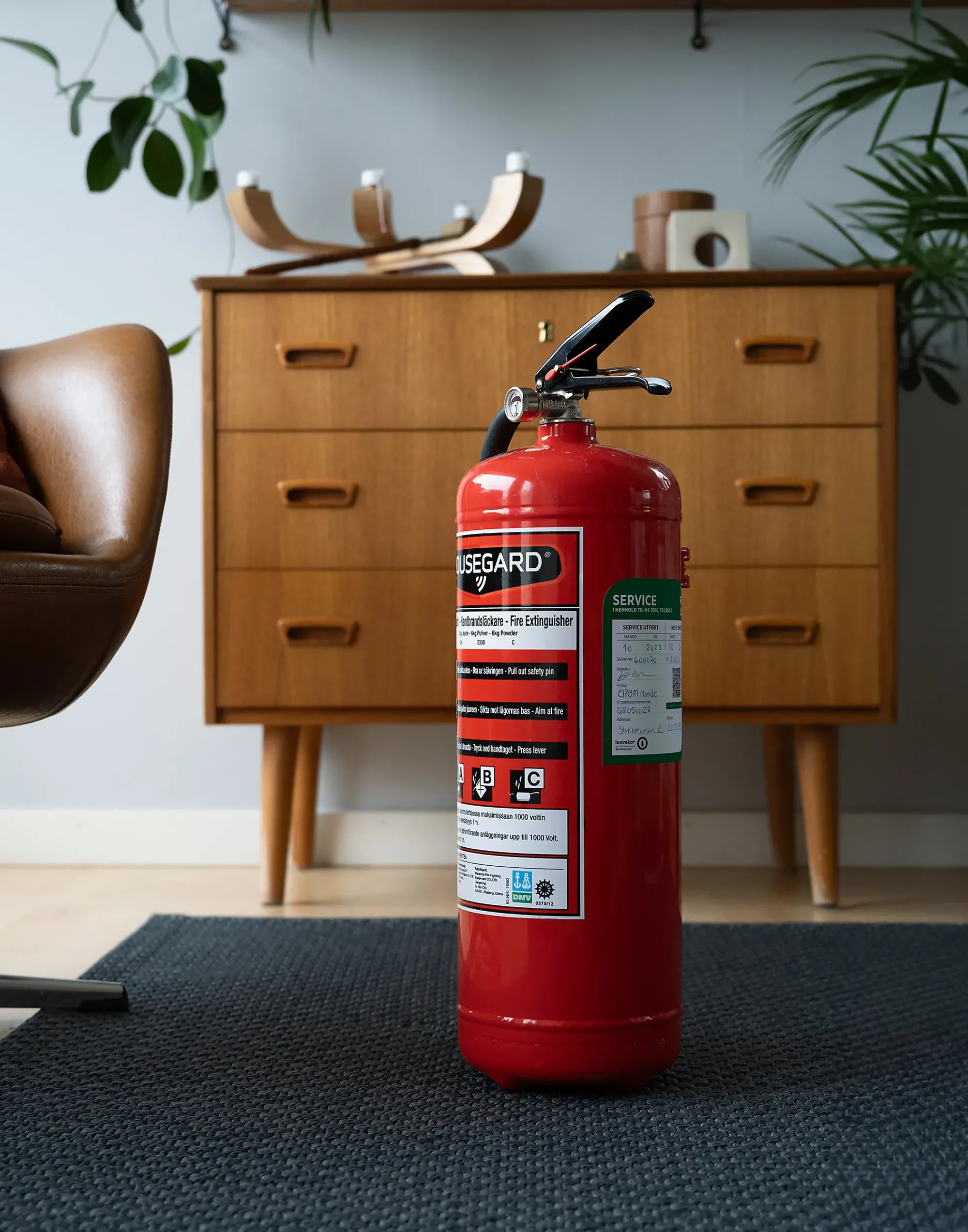 Brannslukker Pulver 6kg 55A ReUse-Housegard Best