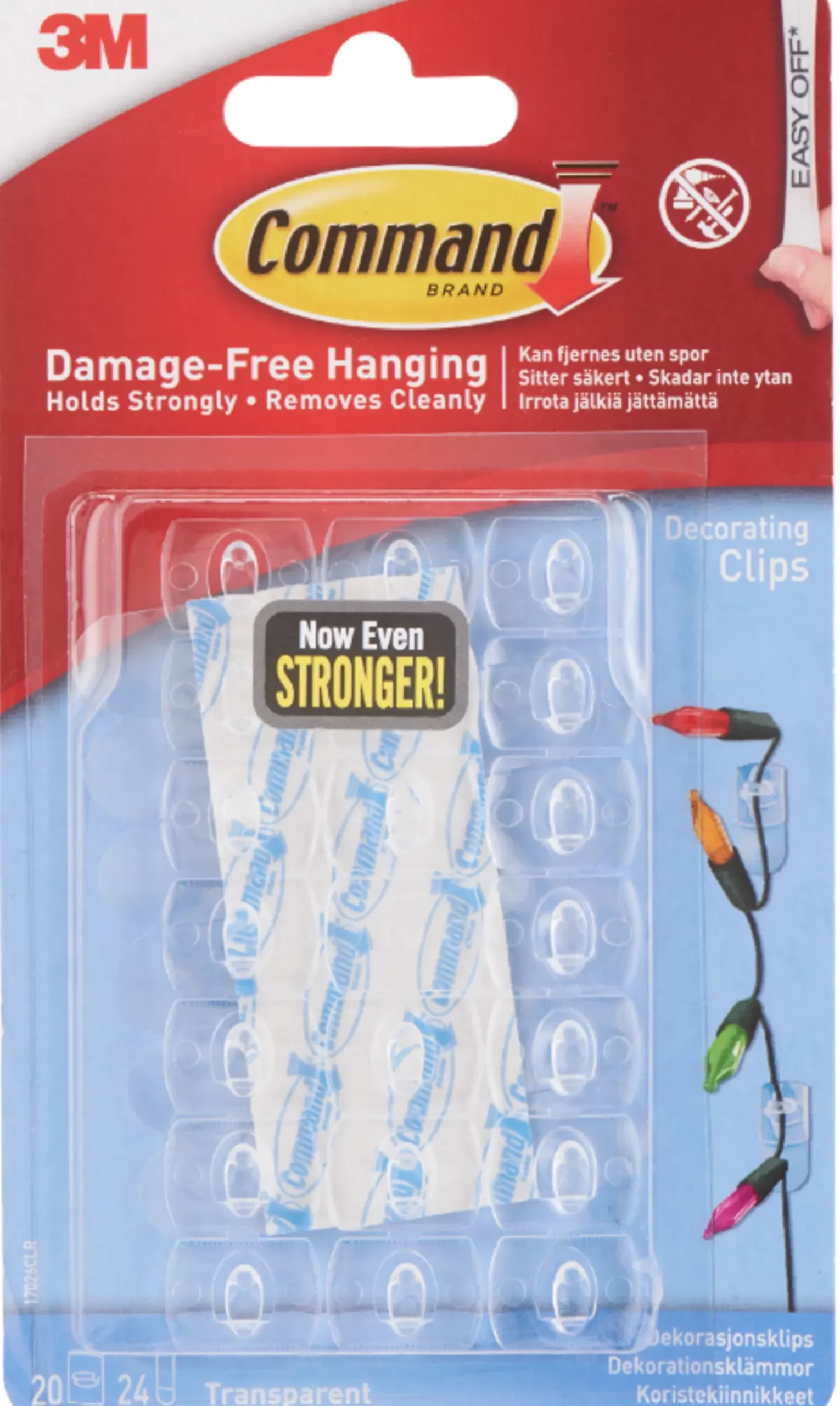 Dekorklips med clear strips-Command Online