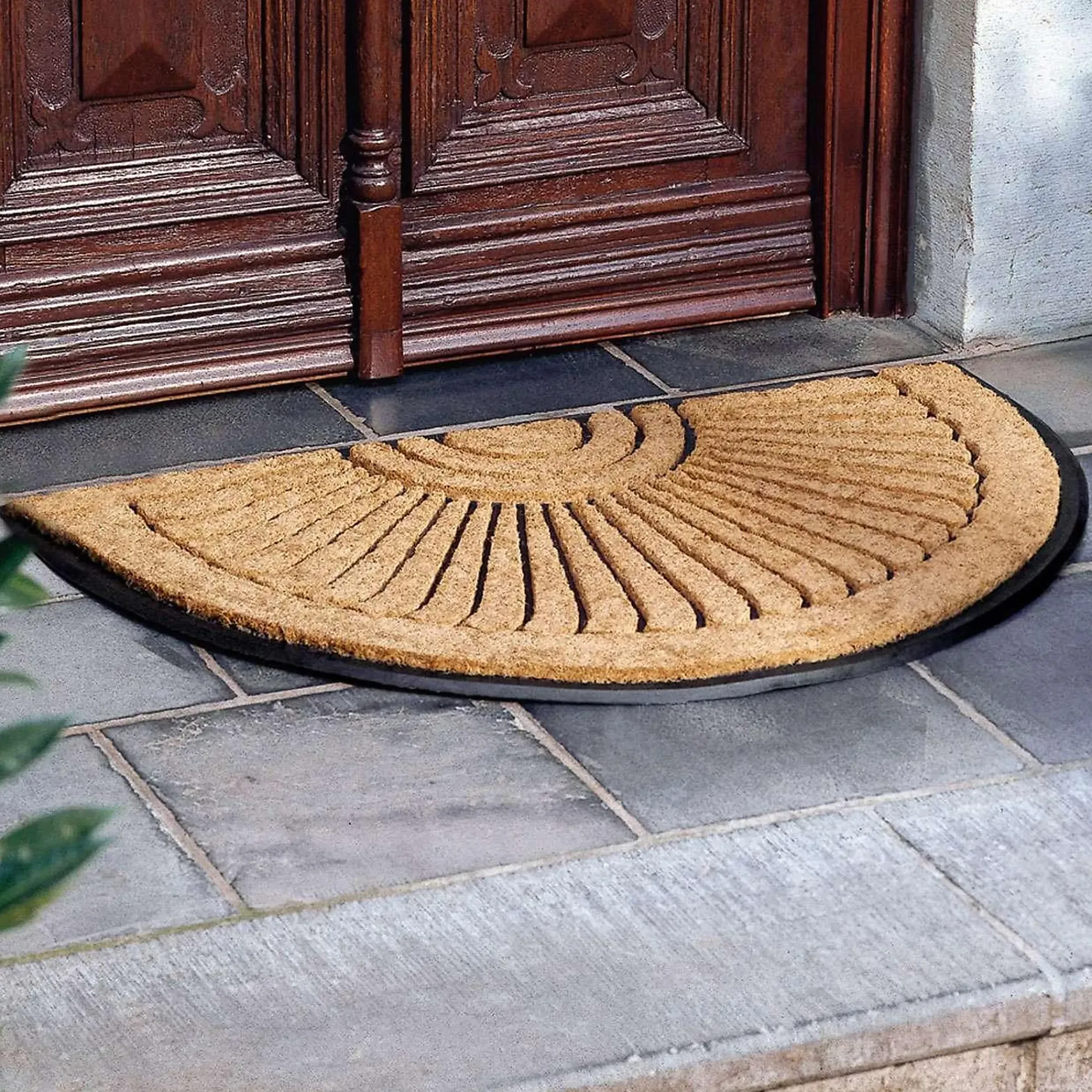 Dørmatte Cocos Gummi halvmåne 45X75cm- Best