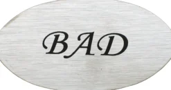 Dørskilt bad oval matt-Esbada