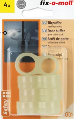 Dørstopper for håndtak selvlysende 2 hull 15 og 18mm 4stk-Fix O Moll New