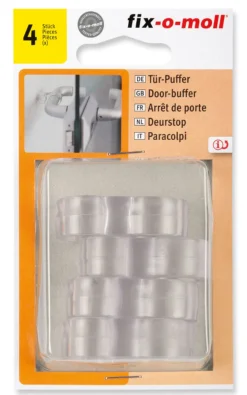 Dørstopper for håndtak transparent 2 hull 15 og 18mm 4stk-Fix O Moll New