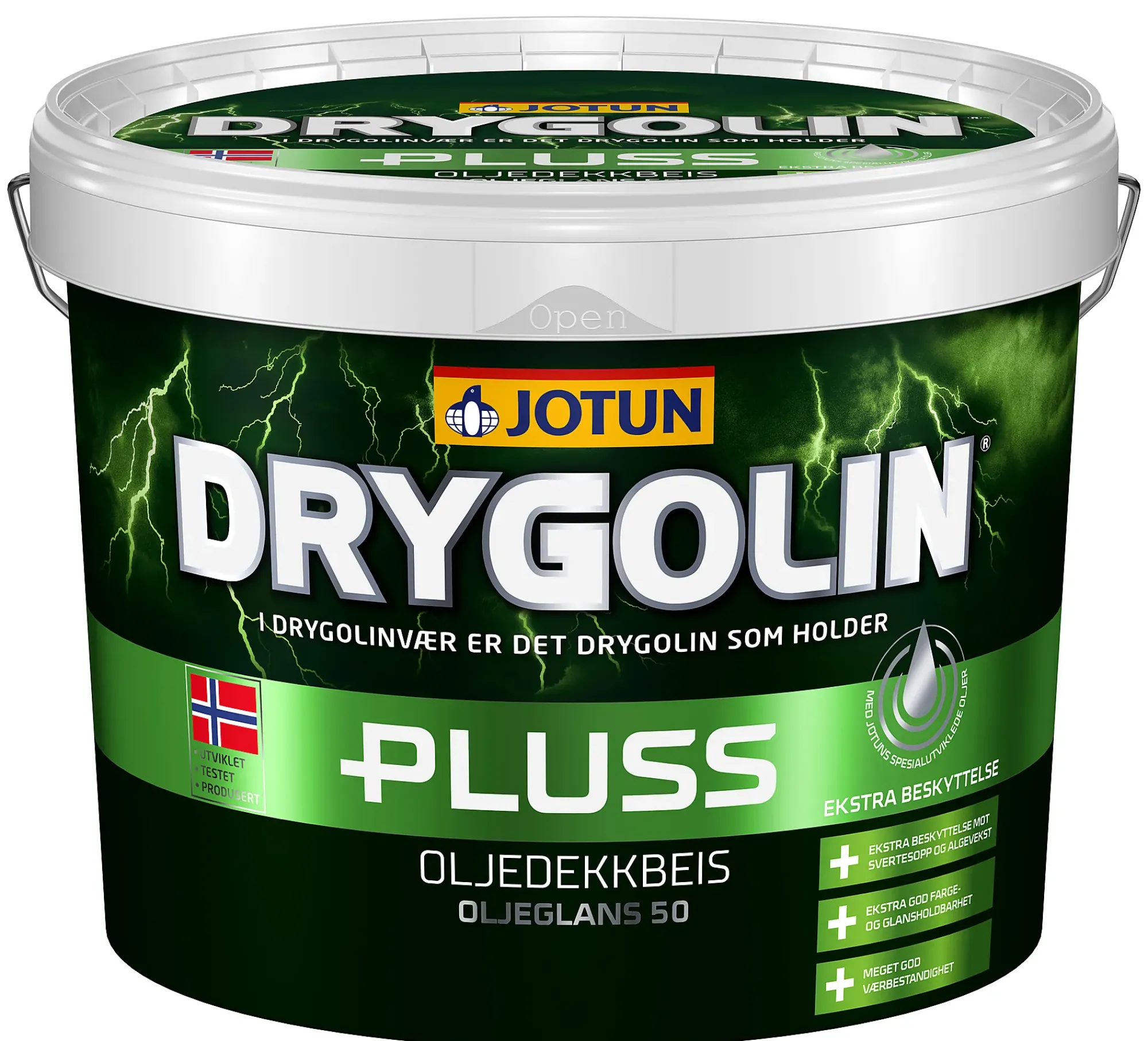 Drygolin Pluss Oljedekkbeis hvit 9l-Jotun