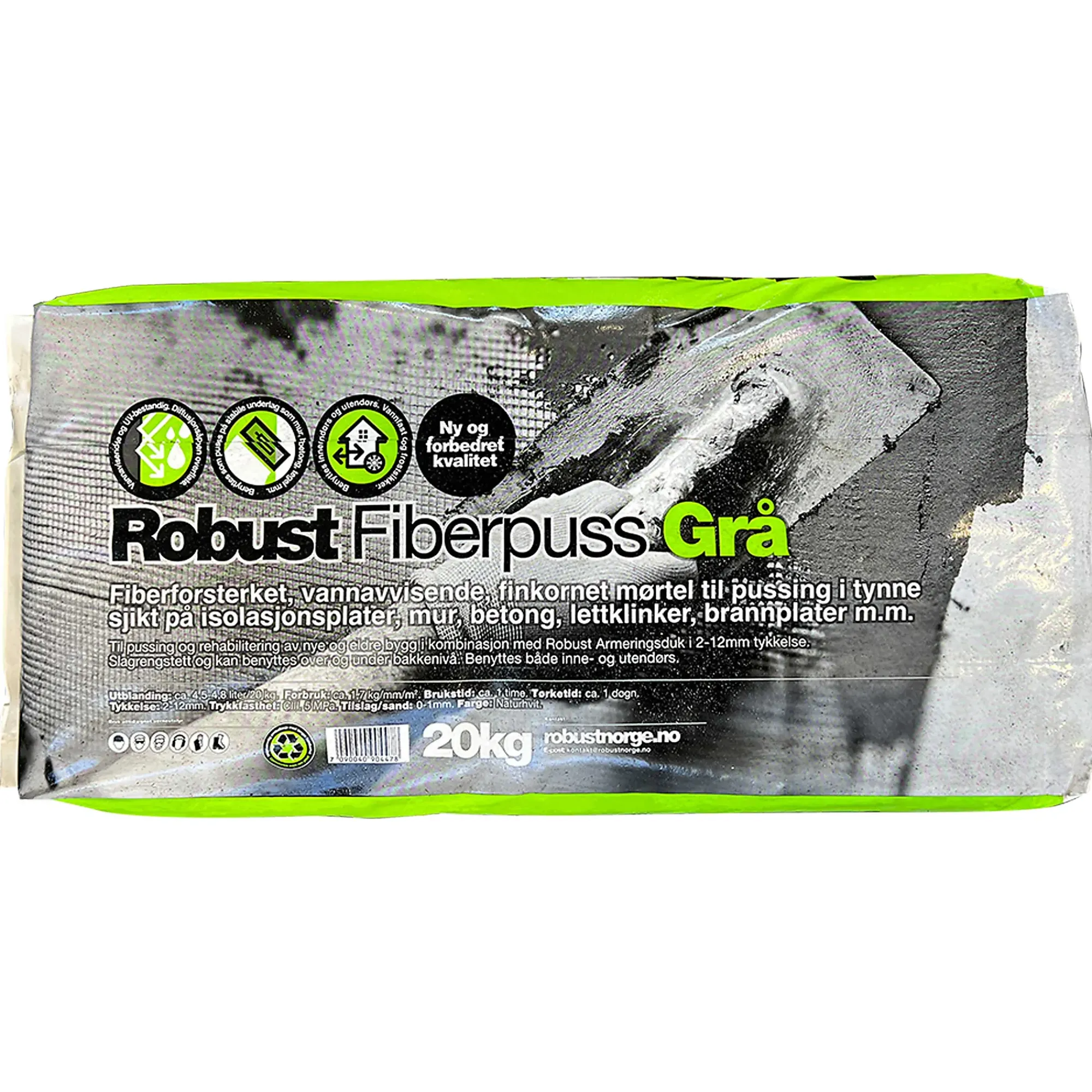 Fiberpuss grå 20kg-Robust New