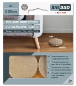 Filt Bigduo parkett Ø50mm Beige 4stk-Fix O Moll Hot