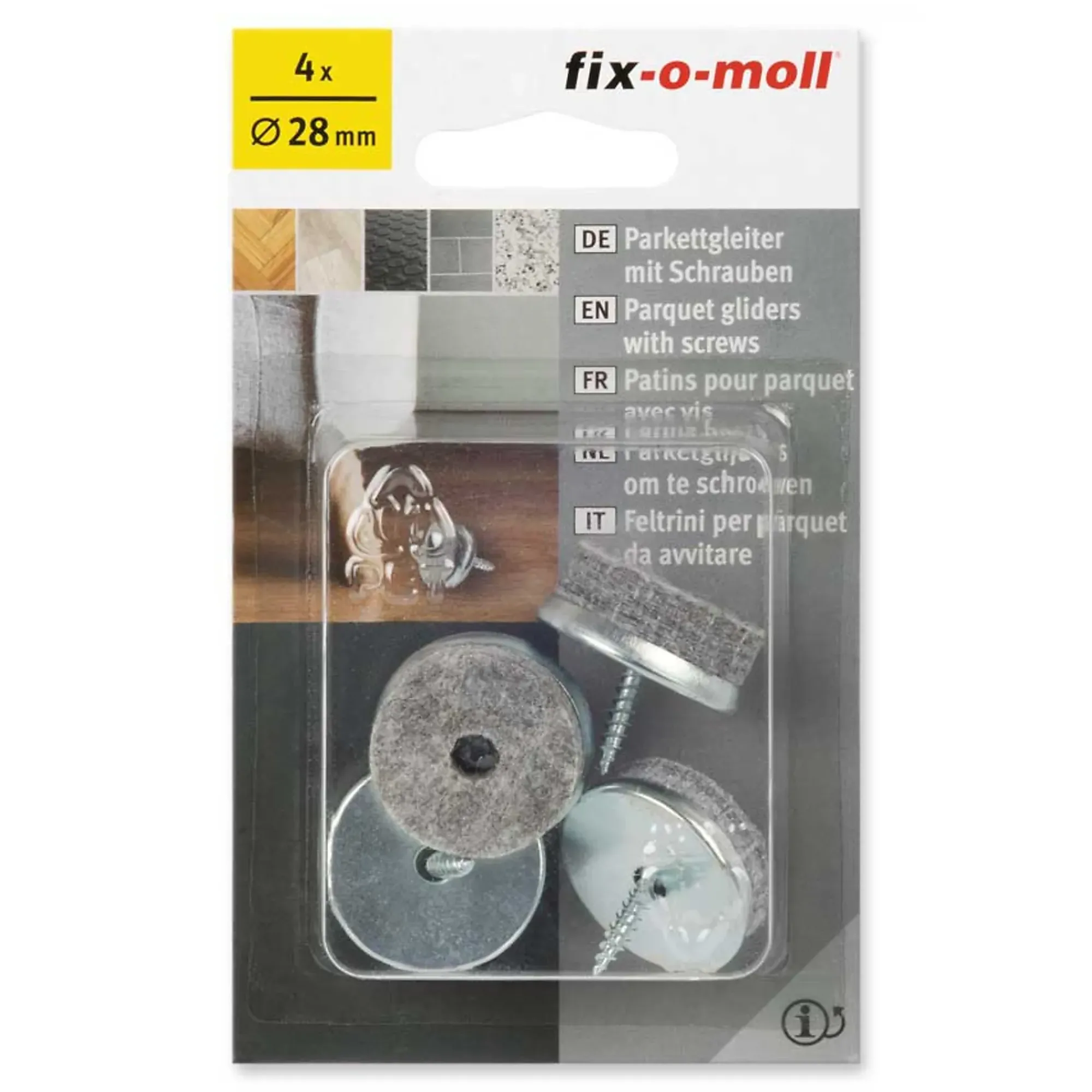 Filtknott i 100% ull med skrue 28mm-Fix O Moll