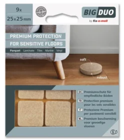 Filtknott med glatt overflate 25x25mm-Fix O Moll