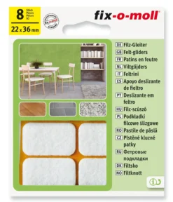 Filt til stol&bord 22x36mm hvit 8stk-Fix O Moll New